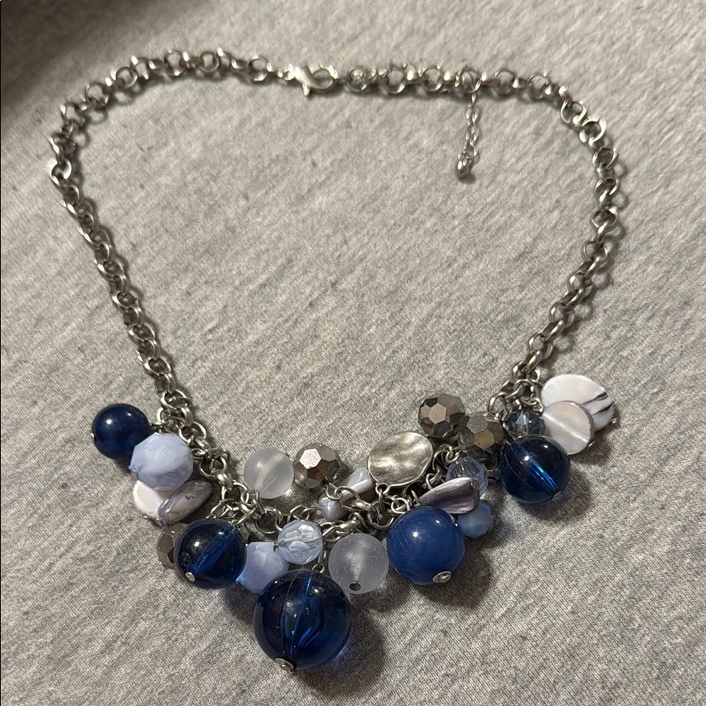 Elegant Blue and Silver Necklace
